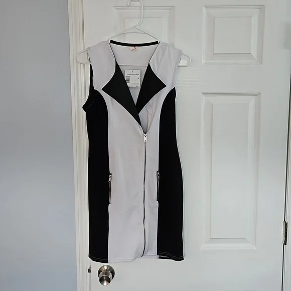 G by Guess Dresses | Sofie Moto Dress G by Guess | Color: Black/White | Size: M | Starwriterjy's Closet